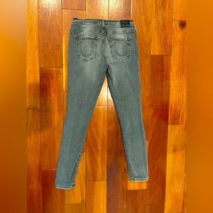 Women’s True Religion Gray Wash Ripped Skinny Jeans - Size 28